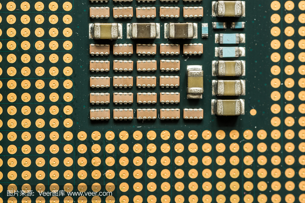 特写宏的一个计算机CPU处理芯片